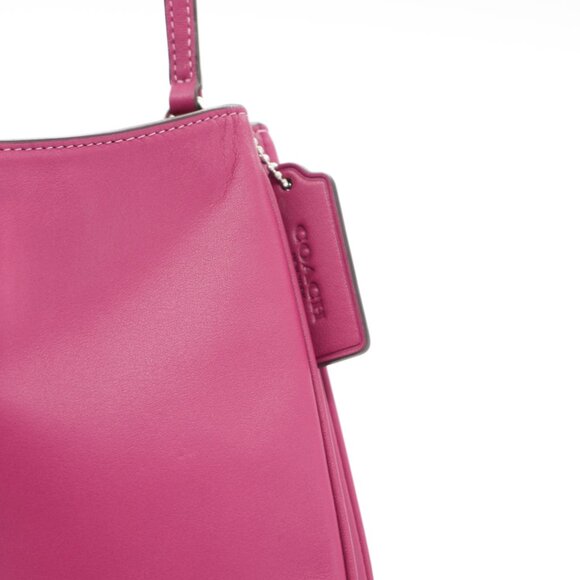 Coach Pebble Leather Crossbody Bag Vibrant Magenta HOT Pink Authentic Designer P - Picture 3 of 11